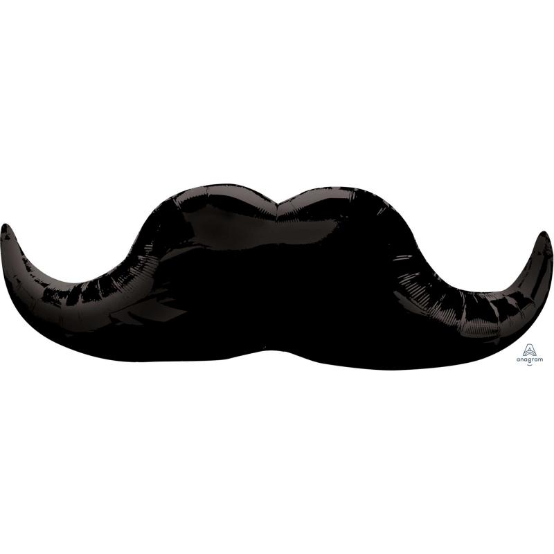 Balloon Foil Super Shape Black Moustache 88cm X 30cm