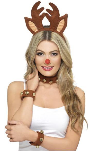 Costume Kit Reindeer Pin Up With Headband Collar & Cuffs Christmas/Xmas
