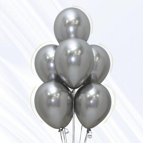 Latex Balloons 30cm Reflex Silver Pk 100