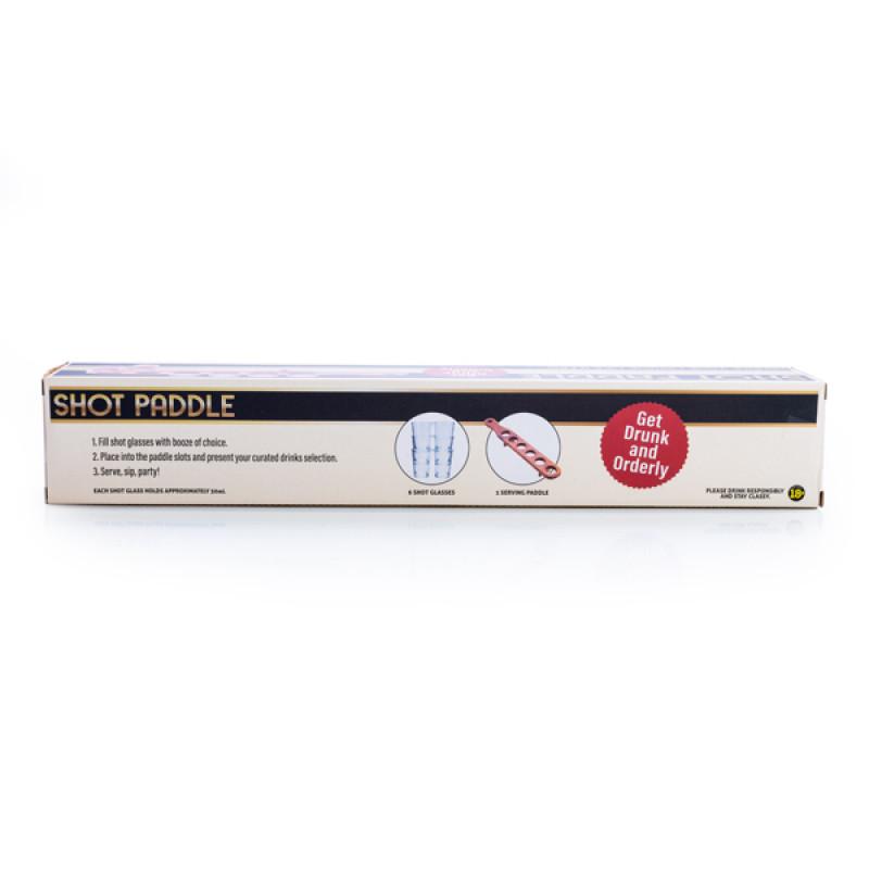 Drinking Game Paddle Shot Glasses Serving Set With 6 Shot Glasses