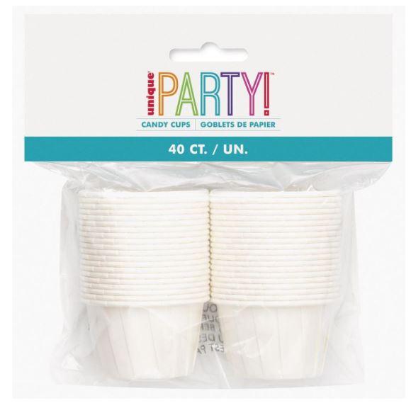 Catering Disposable Food/Lolly/Sauce Paper Cups White Pk/40 3cm High