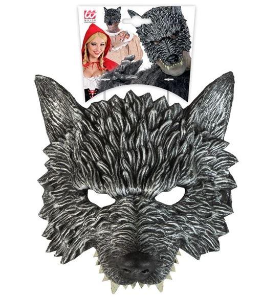 Animal Costume Mask Wolf/Werewolf Grey Chinless
