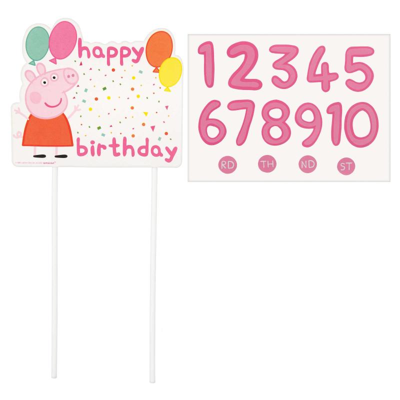 Peppa Pig Confetti Customizable Cake Topper Set