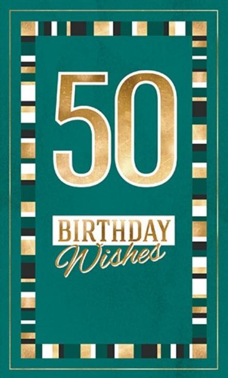 Greeting Card Happy 50th Birthday Green
