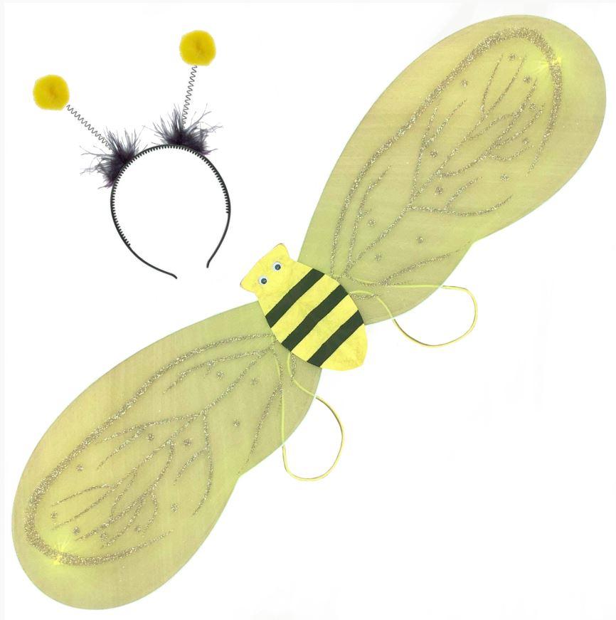 Bumble Bee Black/Yellow Set Wings & Headband