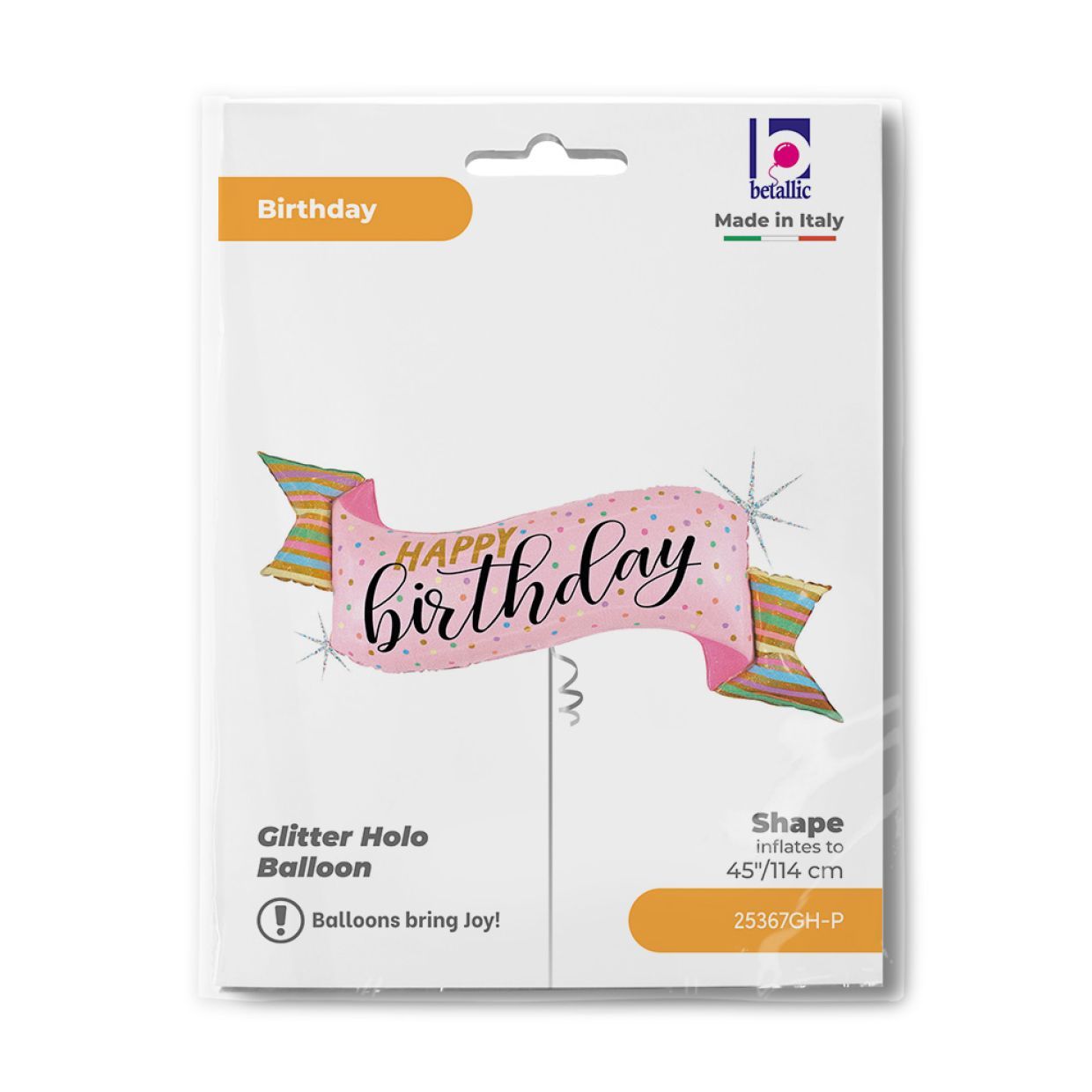 Balloon Foil Shape Happy Birthday Banner Pastel 114cm