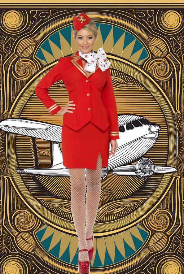 Costume Adult Air Hostess Trolley Dolley