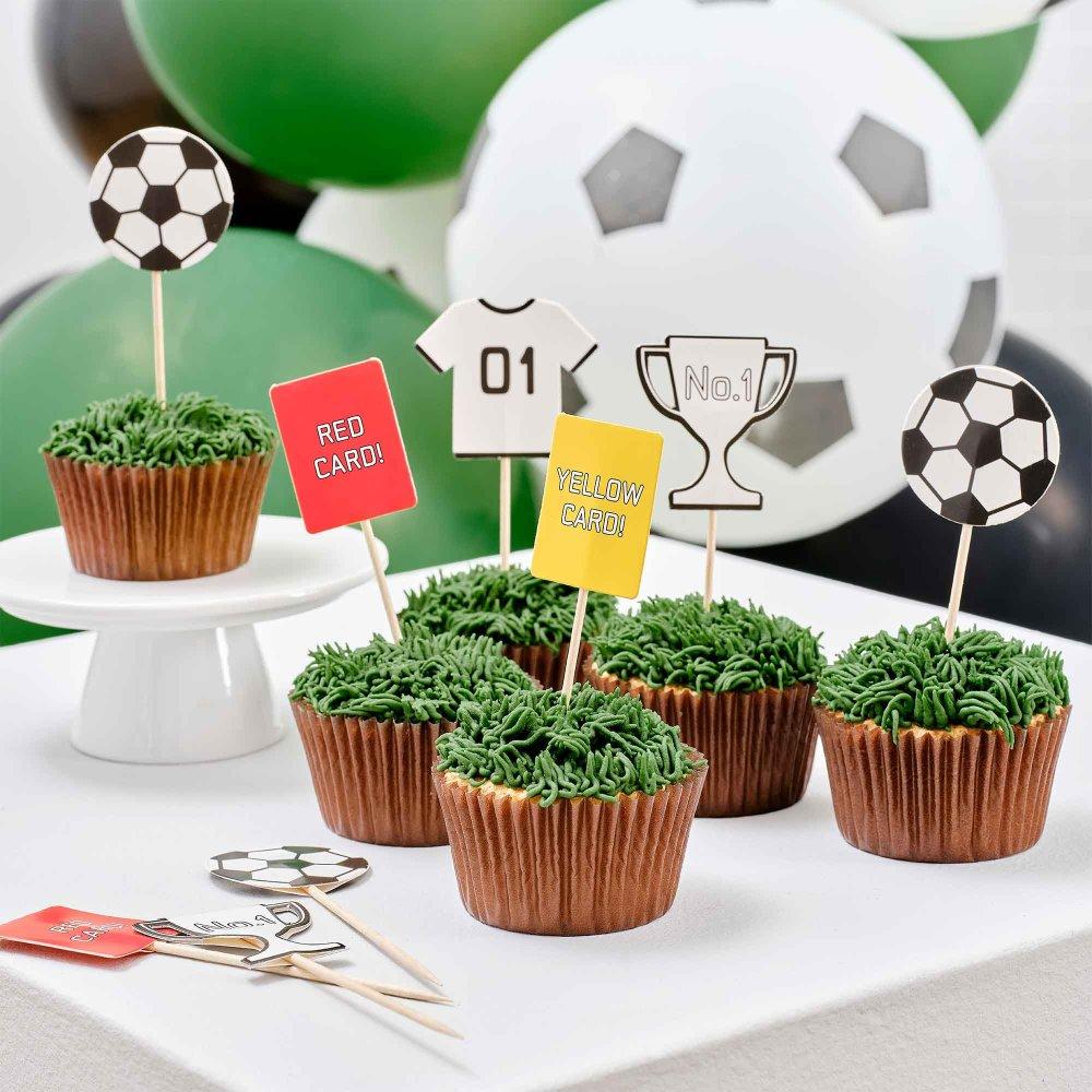 Soccer/Football Cupcake Toppers Kick Off Party Pk/12