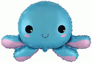 Balloon Foil Shape Happy Octopus 84cm (Helium Not Included)