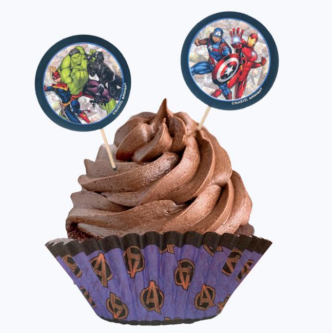 Avengers Powers Unite Cupcake Cases & Pick Set 48 Pieces