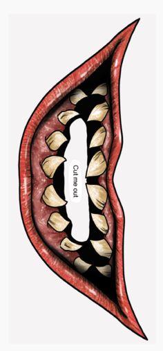 Temporary Tattoo Big Mouth Clown Costume Accessory