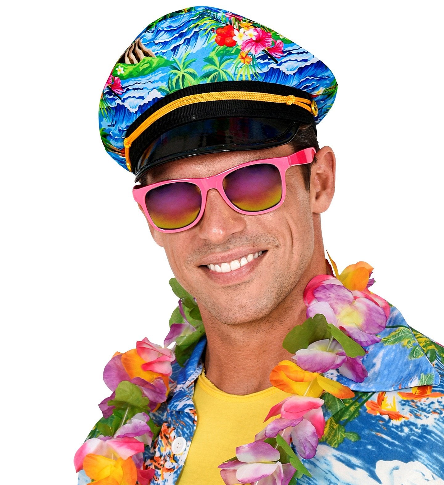 Hat Fedora Hawaiian Tropical Bright Ships Captain Style