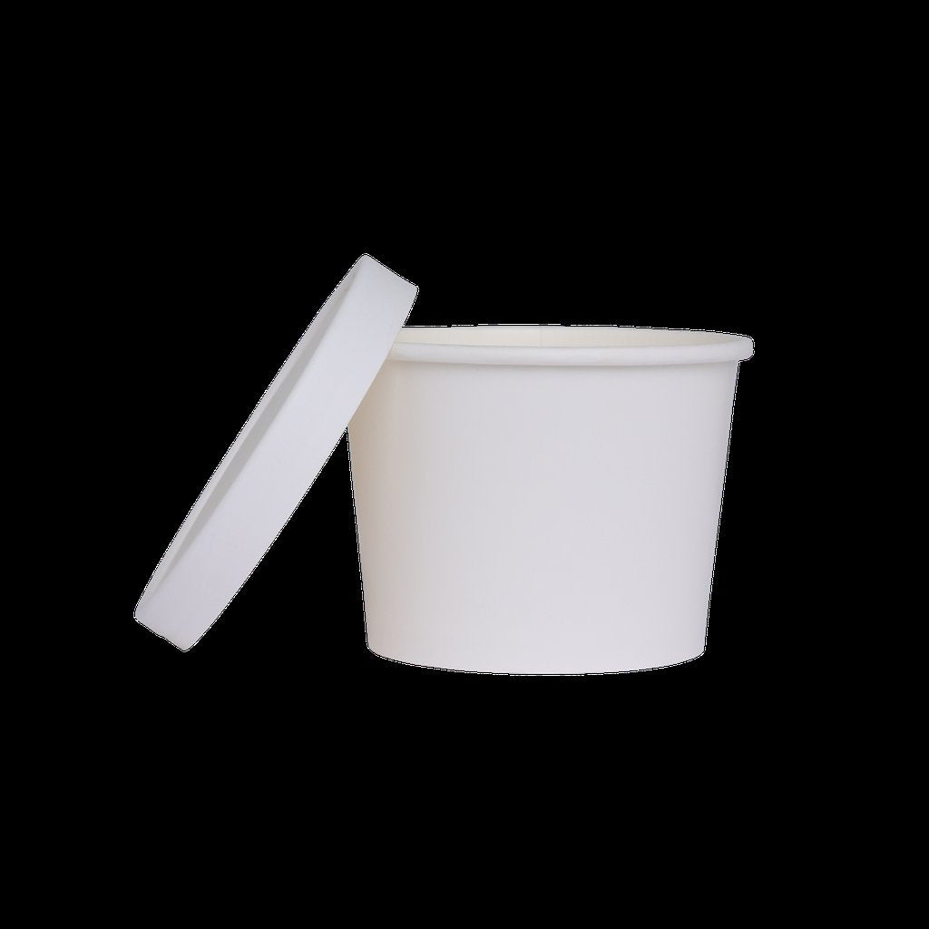 Paper Luxe Round Party Favour Loot Container Tub & Lid White Pk 5