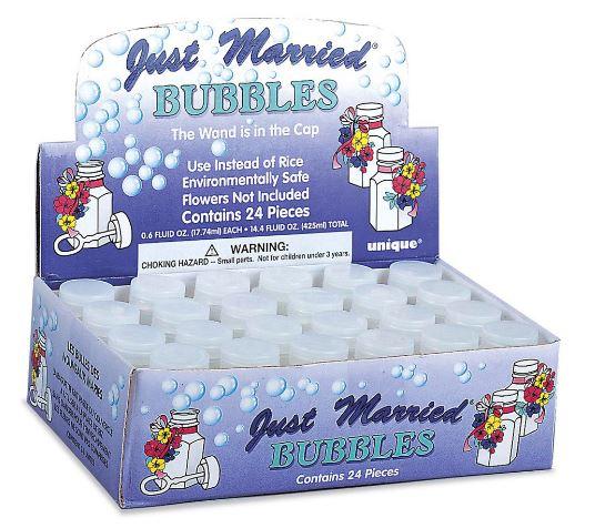 Bubbles Just Married/Wedding White/Clear Carton Of 24  X 17ml