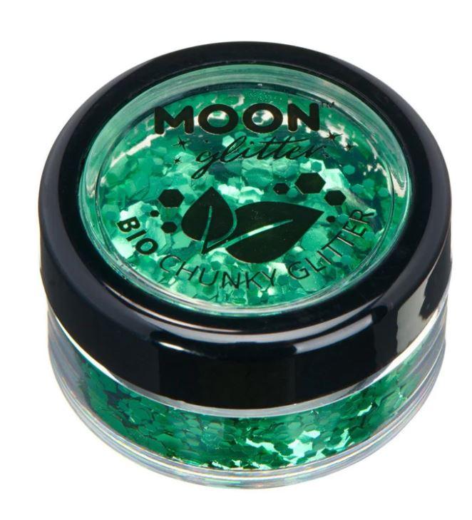 Chunky Glitter Biodegradable Green Moon Glitter Moon Cosmetics