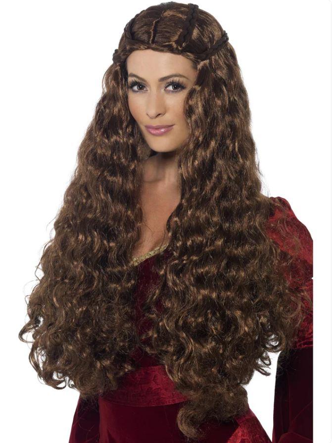 Wig Long Brown Medieval Princess