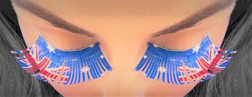 Eyelashes Tinsel Australian/Aussie Flag Design