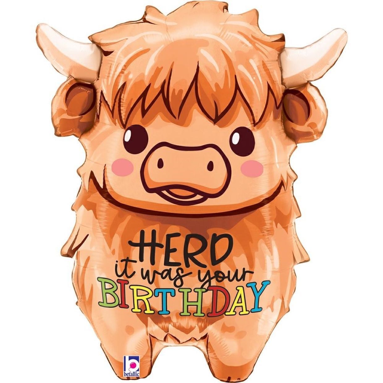 Balloon Foil Shape Highland Cow 69cm