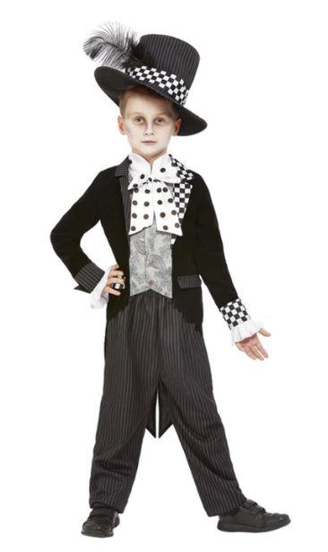 Costume Child Boy Mad Hatter Black and White Large