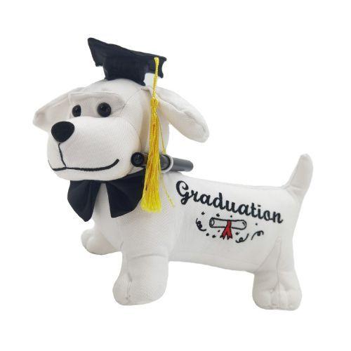 Guest Signature/Keepsake Graduation Dog 25cm With Black Texta Pen
