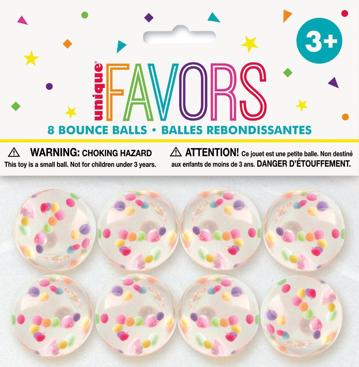 Lucky Dip/Loot Bag Favours Glitter Bouncing Balls Pk/8
