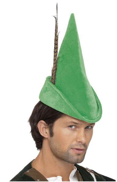 Hat Green Peaked with Feather Like Peter Pan/Robin Hood Deluxe