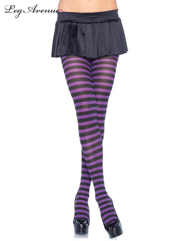 Pantyhose/Stocking Black/Purple Striped
