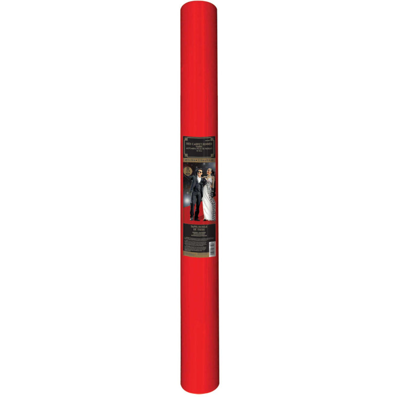Red Floor Runner Faux Carpet Hollywood 12.19m X 91.4cm