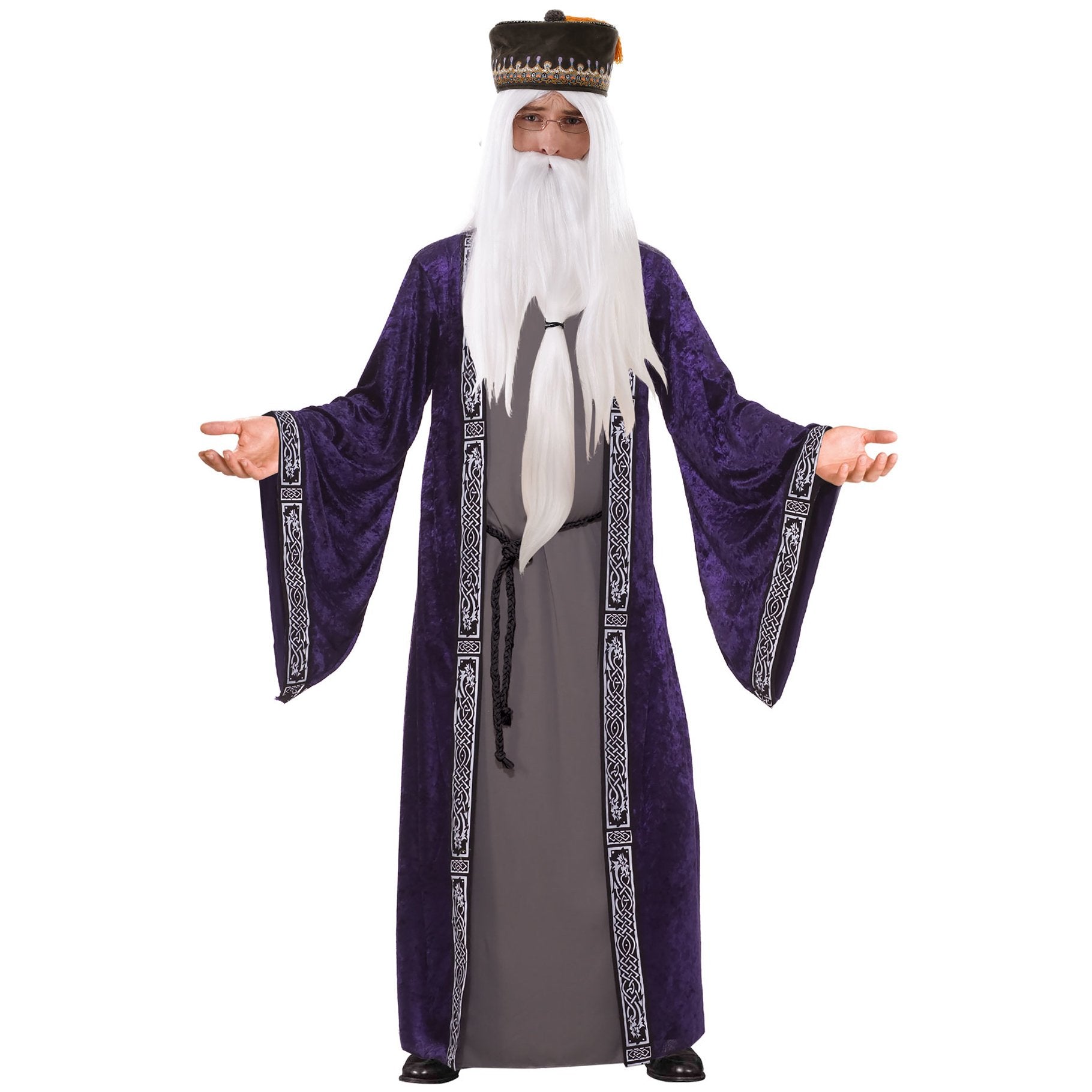 Costume Adult Wizard Tunic & Purple Coat