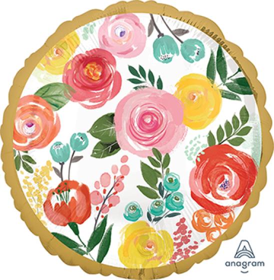 Balloon Foil 45cm Bright Floral/Flowers Pattern