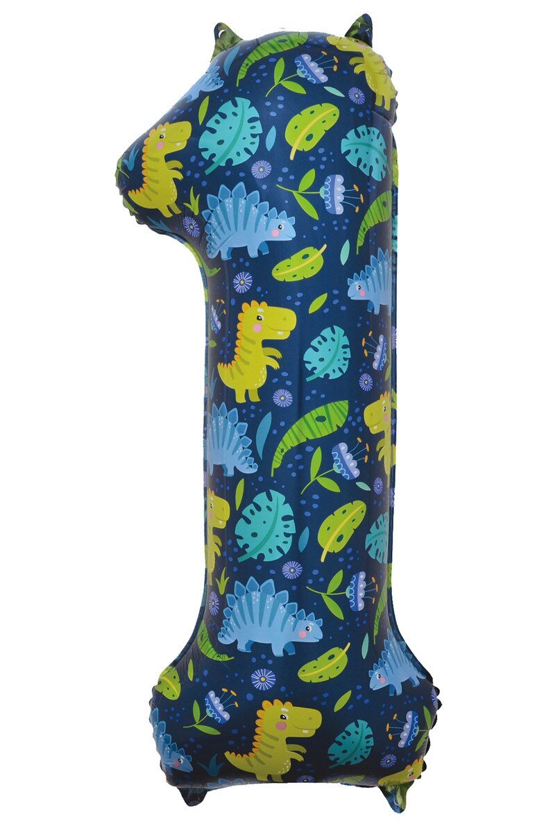 Balloon Foil Megaloon Number 1 Dinosaur 86cm