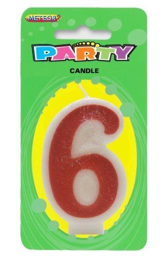 Candle Number 6 Pink