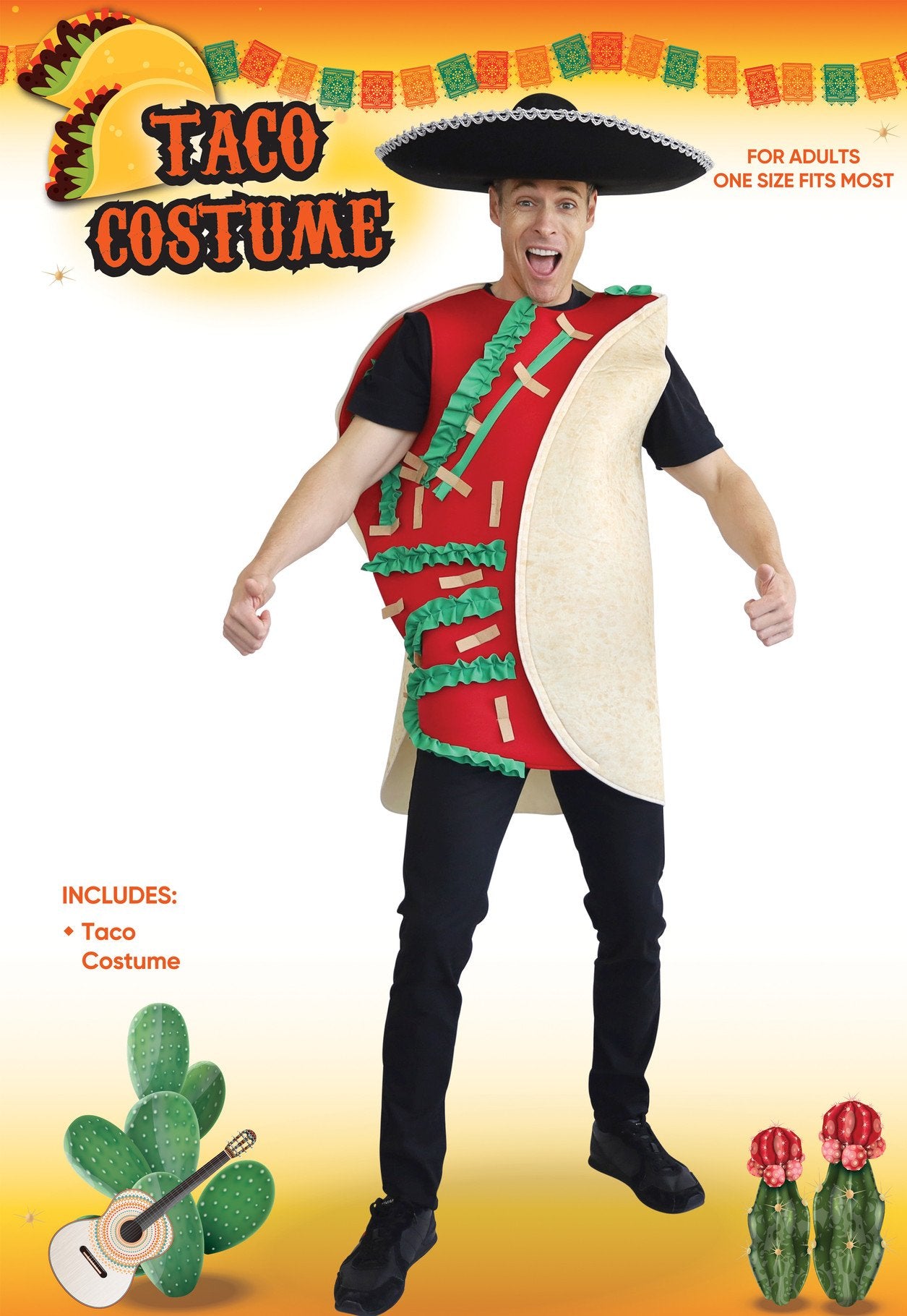 Costume Adult Mexican Taco Fiesta Food Novelty Funny One Size
