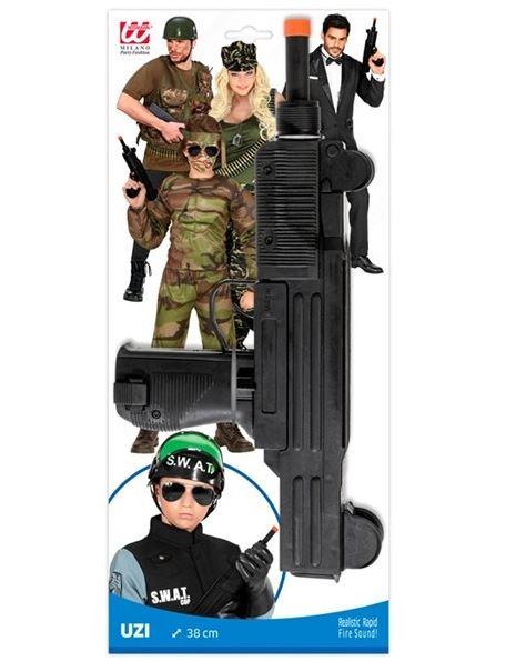 Costume Prop Plastic Uzi With Machine Gun Sound Novelty 38cm