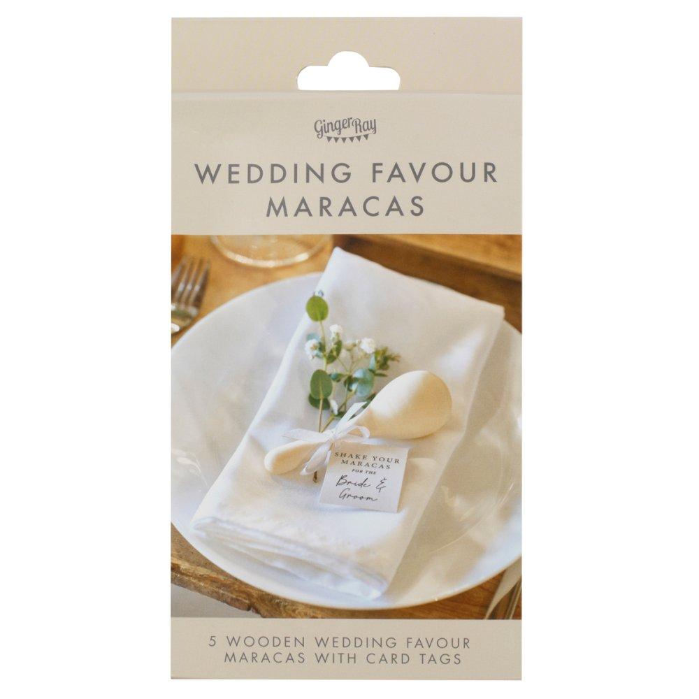 Wedding Table Favours Shake the Maracas for the Bride & Groom Pk/5