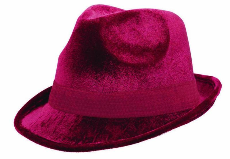 Maroon/Burgundy Fedora Velour Hat