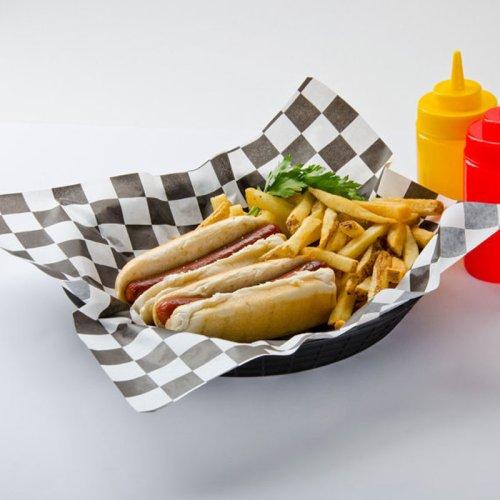 Cookie Grazing Box/Hamper Greaseproof Paper Black Check 1/4 Cut P/10