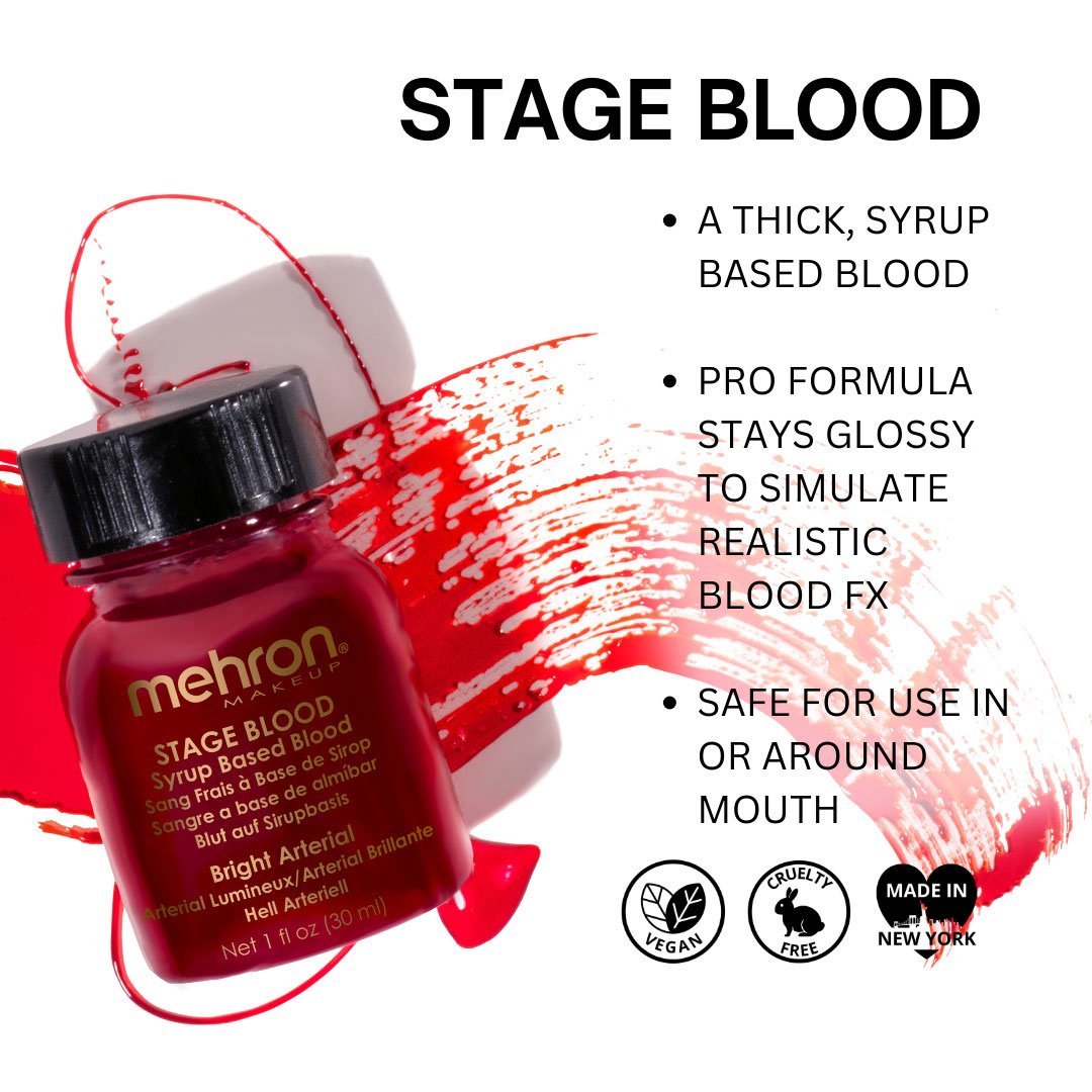 Make Up Special Fx Mehron Squirt Blood Bright Red 30ml Professional Quality