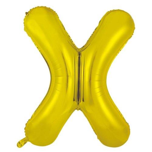 Balloon Foil Letter/Alphabet X Gold 88cm