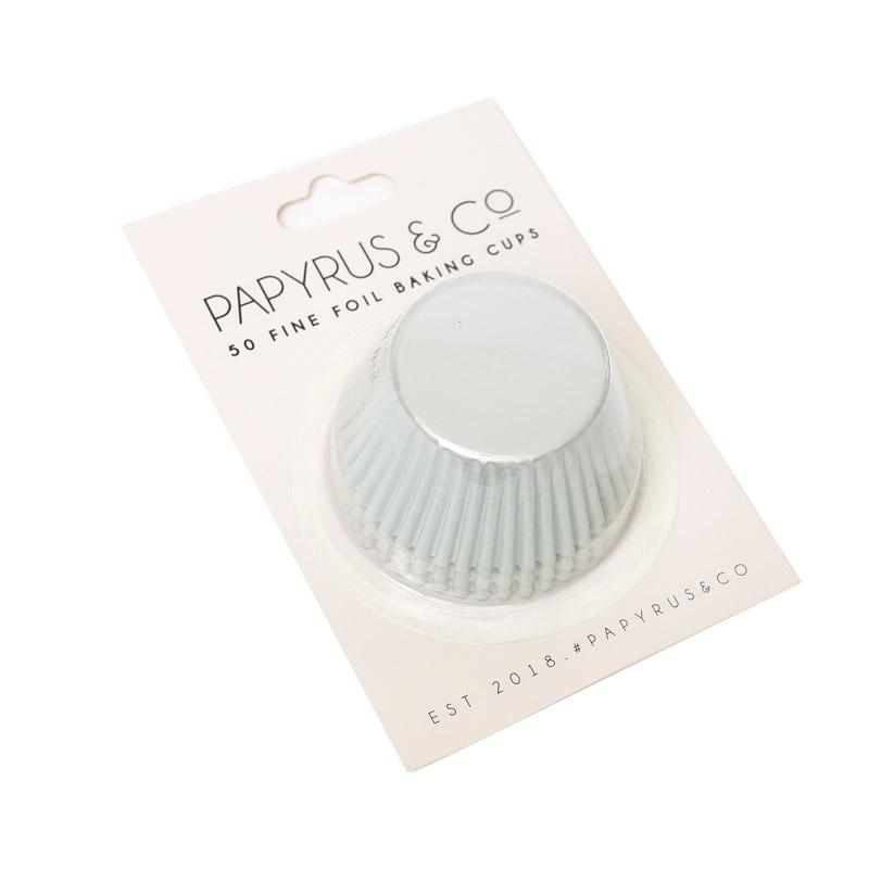 Cupcake Baking Cups White Foil Pk 50- 3 Sizes