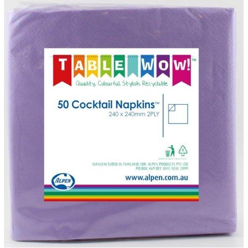Napkins Beverage/Cocktail Lavender 2ply Pk/50