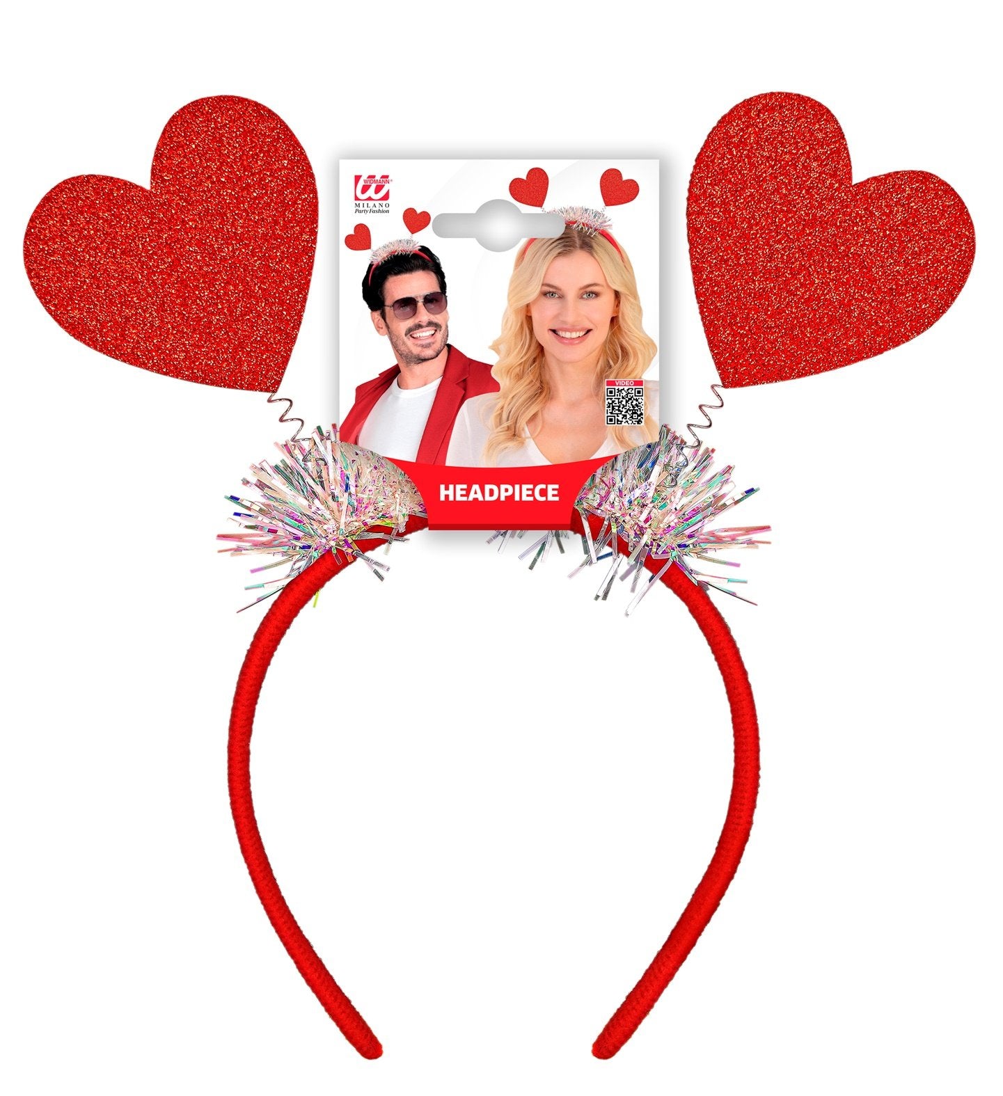 Costume Accessory Headband Boppers With Red Glitter Hearts Valentines Love