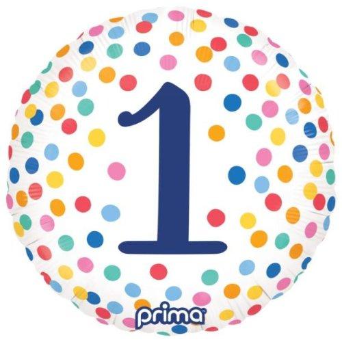 Balloon Foil 45cm 1st First Birthday Colourful Confetti