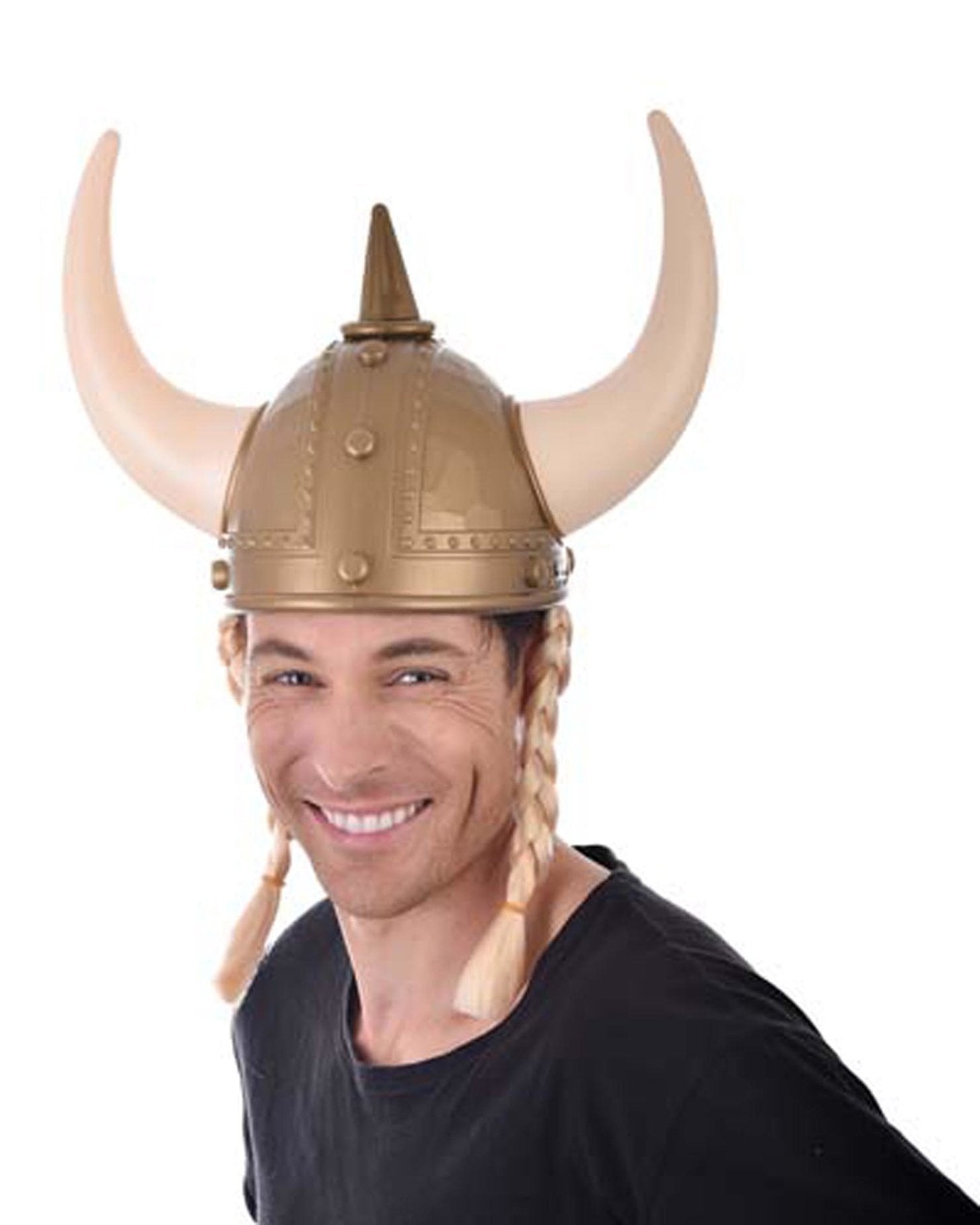 Viking Helmet/Hat With Plaits Norse Costume Accessory