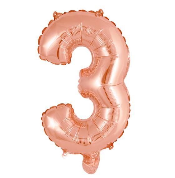 Balloon Foil Number 3 Rose Gold 40cm