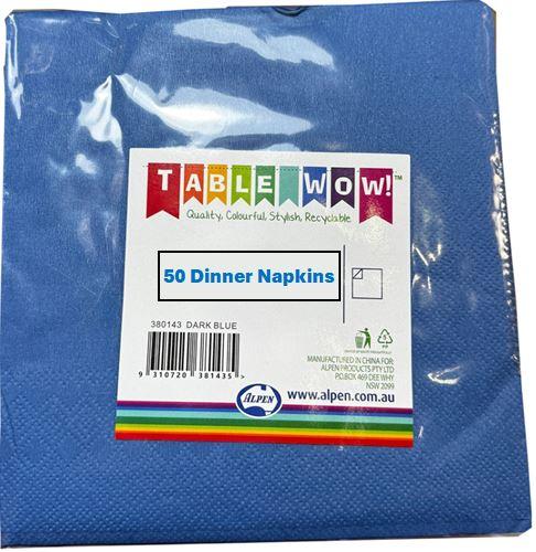 Napkins Dinner 2ply Dark Blue Pk/50