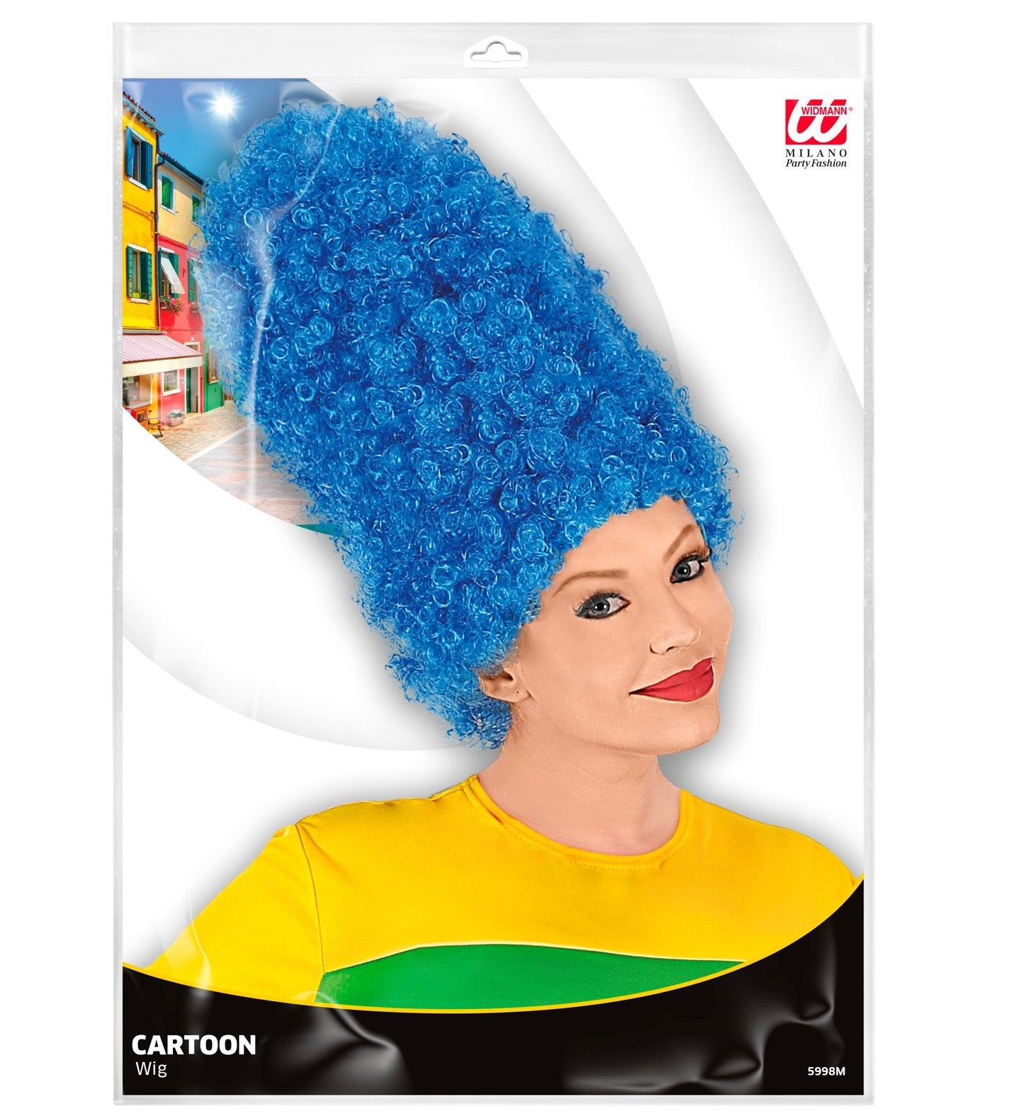 Wig Blue Curly Cartoon Marge Funny
