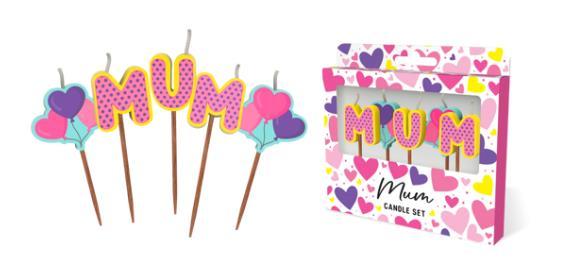 Candle Novelty Mum Letters Pick Pk/5