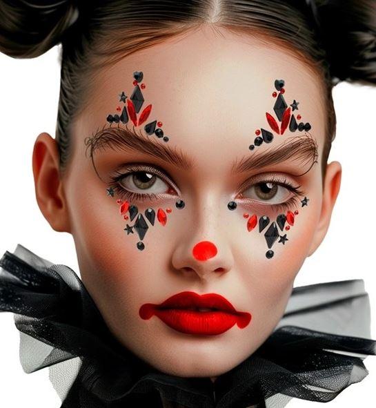 Face Jewels Adhesive Freak Show Harlequin Clown/Jester Harley Costume