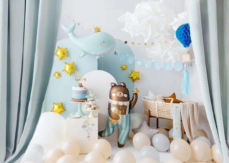 Balloon Foil Shape Blue Whale Party Deco 93x60cm